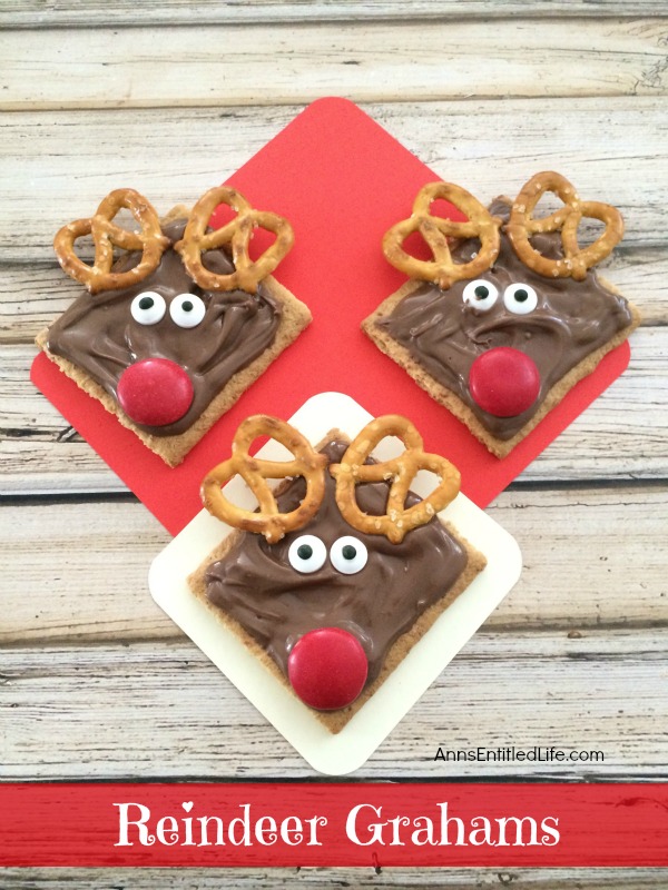 Reindeer Grahams Cookie Recipe. A super simple cookie recipe you can make with your children or grandchildren. These Reindeer Grahams are an adorable, tasty and just plain fun holiday treat!
