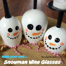 DIY Wine Glass Snowman