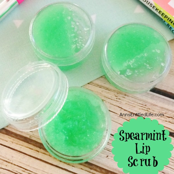 Spearmint Lip Scrub. Have dry, chapped lips? Exfoliate your lips with your own, homemade lip scrub. You can easily, and inexpensively, make your own spearmint lip scrub with using these simple step by step instructions.