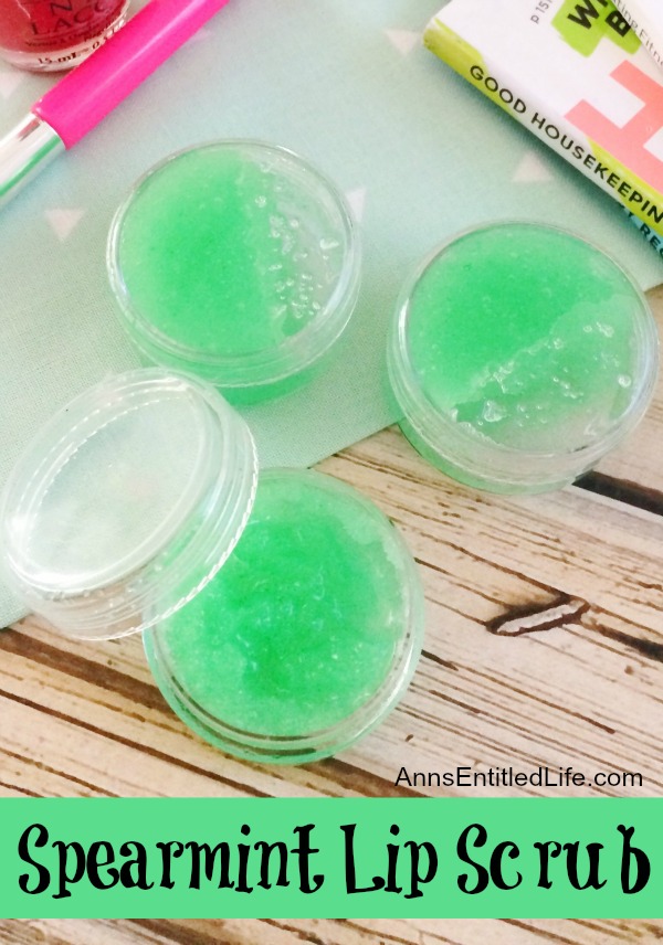 Spearmint Lip Scrub. Have dry, chapped lips? Exfoliate your lips with your own, homemade lip scrub. You can easily, and inexpensively, make your own spearmint lip scrub with using these simple step by step instructions.