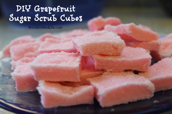 These DIY Grapefruit Sugar Scrub Cubes smell wonderful! These Grapefruit Sugar Scrub Cubes have exfoliating properties due to the sugar, and as an added bonus are a great cleanser.  Sugar scrubs are a very popular do it yourself beauty product. Make these sugar scrub cubes as wonderful treat for your own skin care, or dress these DIY Grapefruit Sugar Scrub Cubes up with a bow to give as a gift!