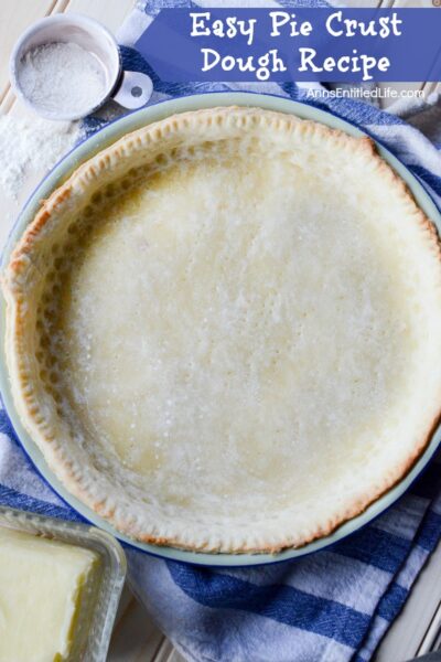 Easy Pie Crust Dough Recipe. This slightly sweet, easy to make pie dough is great with all types of pies. Cook just the pie crust to use with cream pies, or use the dough uncooked with fruit or meat pies.