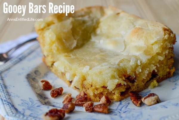 Gooey Bars Recipe. Ooey Gooey delicious goodness! Try these fabulous Gooey Bars for dessert. Your entire family will love them!