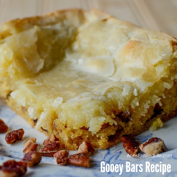 Gooey Bars Recipe. Ooey Gooey delicious goodness! Try these fabulous Gooey Bars for dessert. Your entire family will love them!