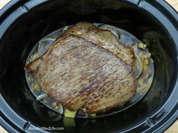 Slow Cooker London Broil Recipe. Take an inexpensive cut of London Broil to new heights with this delicious slow cooker recipe. Tender and tasty slices of beef, beautifully done vegetables in a savory broth served over rice makes for one satisfying family dinner. Try this Slow Cooker London Broil Recipe!