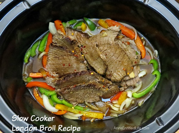 Slow Cooker London Broil Recipe. Take an inexpensive cut of London Broil to new heights with this delicious slow cooker recipe. Tender and tasty slices of beef, beautifully done vegetables in a savory broth served over rice makes for one satisfying family dinner. Try this Slow Cooker London Broil Recipe!