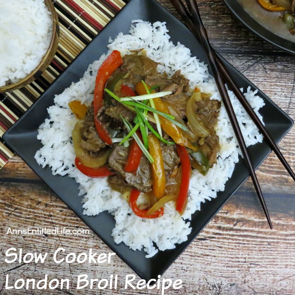 Slow Cooker London Broil Recipe. Take an inexpensive cut of London Broil to new heights with this delicious slow cooker recipe. Tender and tasty slices of beef, beautifully done vegetables in a savory broth served over rice makes for one satisfying family dinner. Try this Slow Cooker London Broil Recipe!