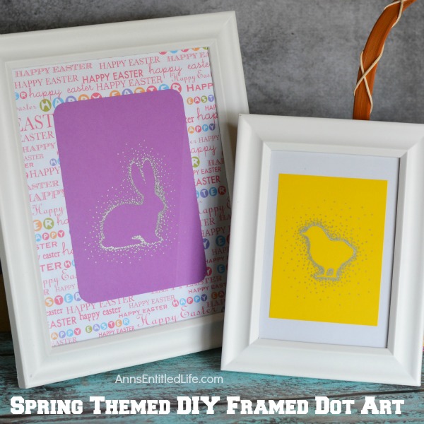 Spring Themed DIY Framed Dot Art. This super cute spring themed dot art is very easy to do. Adults and older children will be thrilled with the outcome of an hour long art project.  Use this art project for Easter decor, spring decor, or to give away as a gift.