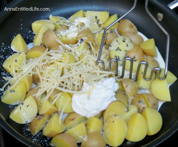 Chunky Parmesan Smashed Potatoes Recipe. The fabulous combination of cheese and potatoes is blended to perfection in this delicious Chunky Parmesan Smashed Potatoes Recipe. Easy to make, this smashed potato recipe can easily be doubled to serve more people. Try some for dinner tonight!