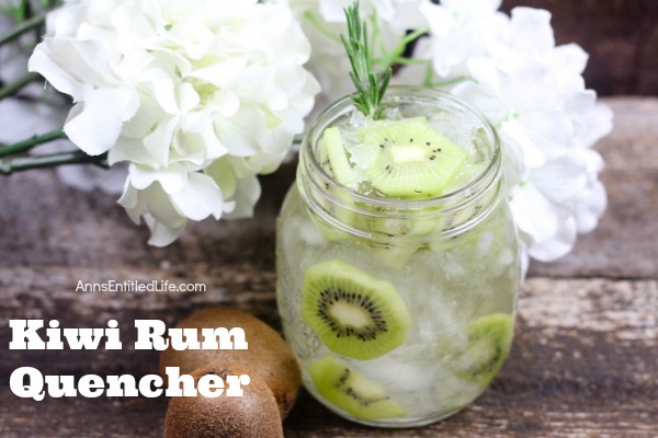 Kiwi Rum Quencher. This sweet, fun and delicious cocktail is a wonderful party quencher. Whether sipping drinks by the pool, having cocktails with friends, or trying something new at a celebration, this fabulous Kiwi Rum Quencher will have everyone asking for more.