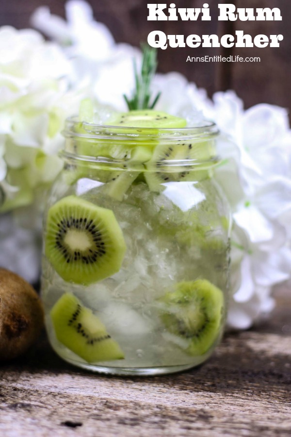 Kiwi Rum Quencher. This sweet, fun and delicious cocktail is a wonderful party quencher. Whether sipping drinks by the pool, having cocktails with friends, or trying something new at a celebration, this fabulous Kiwi Rum Quencher will have everyone asking for more.
