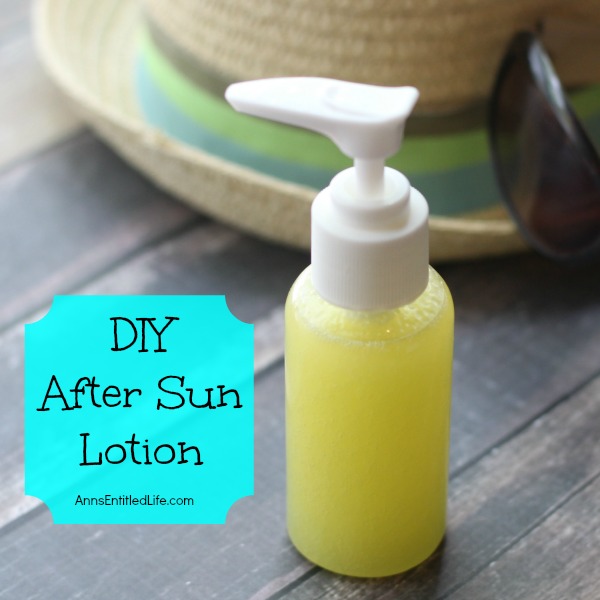 DIY After Sun Lotion. After a day out in the sunshine your skin can use a little pampering. Make your own terrific after sun lotion for mere pennies. This easy after sun lotion recipe makes a fabulous soothing, cooling, moisture replenishing DIY after sun lotion your skin will drink right up!