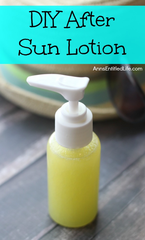 DIY After Sun Lotion. After a day out in the sunshine your skin can use a little pampering. Make your own terrific after sun lotion for mere pennies. This easy after sun lotion recipe makes a fabulous soothing, cooling, moisture replenishing DIY after sun lotion your skin will drink right up, any time of the year!
