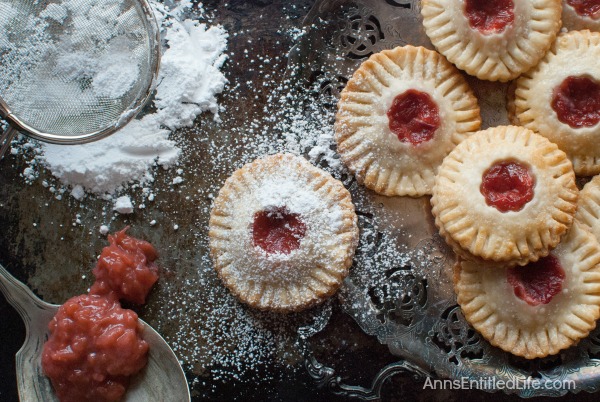 Strawberry Rhubarb Hand Pies Recipe. Homemade pie, but no utensils required to eat. These delicious, sweet and tart, easy to make Strawberry Rhubarb Hand Pies are great for dessert, lunch boxes, snacks and portion control.