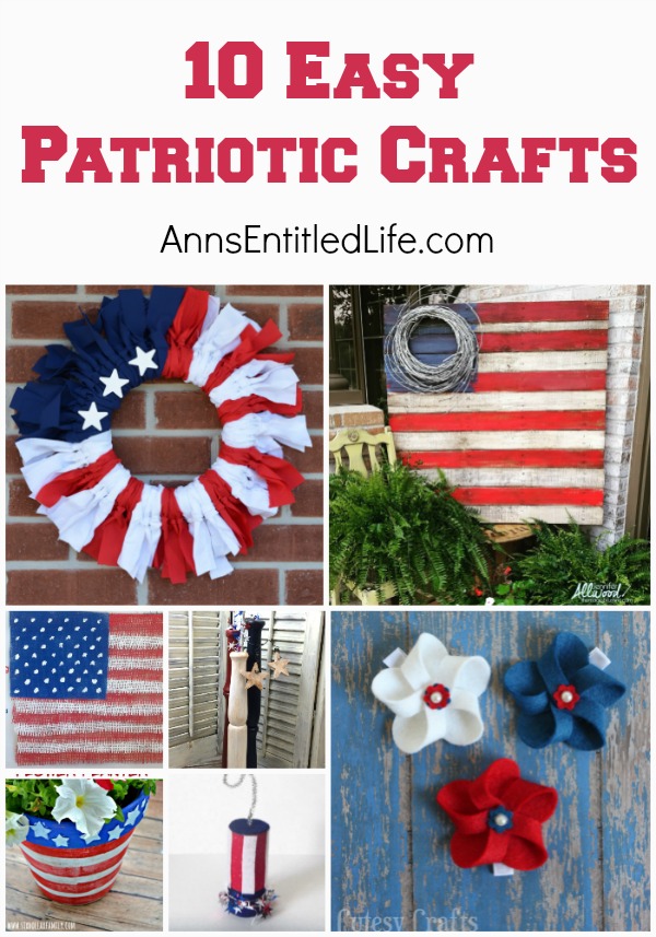 10 Easy Patriotic Crafts. Looking for a simple Patriotic Craft idea for Memorial Day, Independence Day, Flag Day or just for general decor? Try one of these ideas! From planters to clothing, from wall decor to tabletop decorations, one of these 10 easy Patriotic Crafts will by just perfect to add a festive touch to your holiday or occasion.