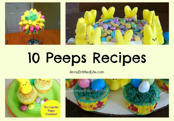 10 Peeps Recipes. Peeps! Peeps! Marshmallow Peep! One of my favorite candies.  Here are 10 Easter Peeps recipes to liven up dessert, and take full advantage of the sugary goodness that is marshmallow peeps!