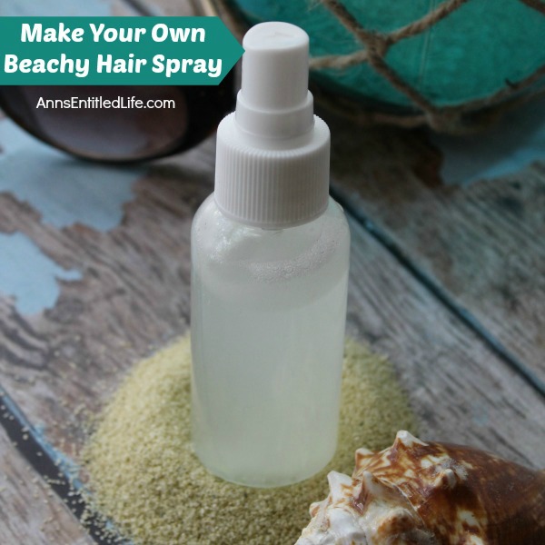 Make Your Own Beachy Hair Spray. Bring that fun and playful beachy look to your hair with this easy to make beachy hair spray! Just a few natural ingredients can recreate that textured and wind tossed look while also conditioning your tresses at the same time. Add a little volume to your hair with this DIY beachy hair spray formula.