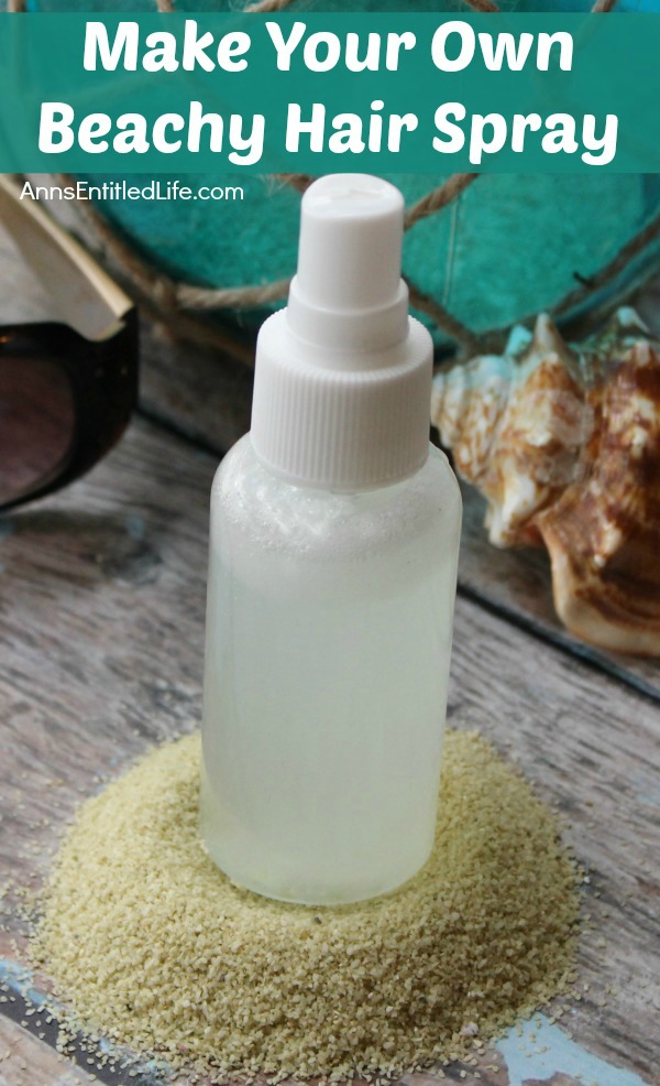 Make Your Own Beachy Hair Spray. Bring that fun and playful beachy look to your hair with this easy to make beachy hair spray! Just a few natural ingredients can recreate that textured and wind tossed look while also conditioning your tresses at the same time. Add a little volume to your hair with this DIY beachy hair spray formula.