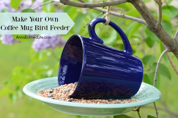 This is the easiest garden craft project you will ever do! Add a touch of whimsy to your garden decor with this simple coffee mug bird feeder craft. A fast and inexpensive craft project, learn to make your own coffee mug bird feeder with this simple step by step tutorial.