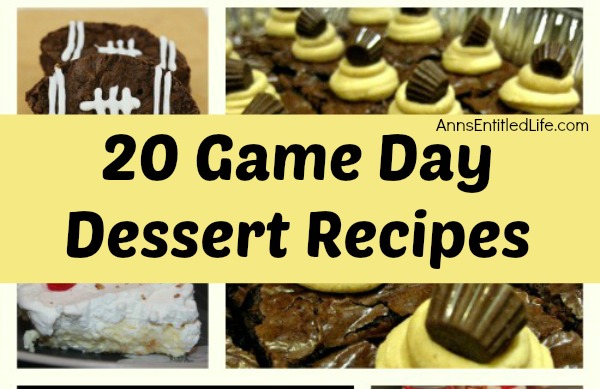 Game Day Recipes - Desserts; 20 delicious game day desserts and treat recipes sure to appeal to every football fan! Serve one of these very special desserts the next time you have friends and family over to watch the big game!