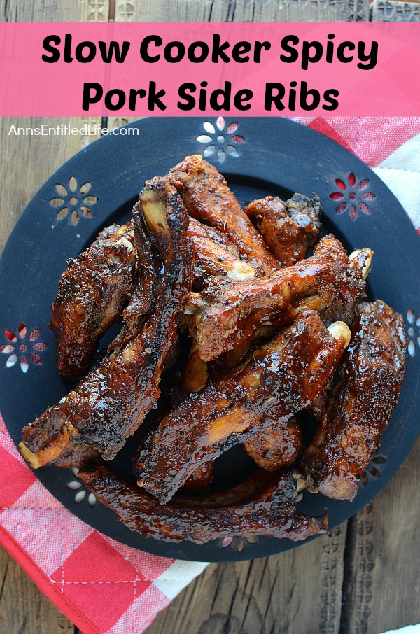 Slow Cooker Spicy Pork Spareribs Recipe. Make these delicious, tender spicy pork spareribs (also called pork side ribs or spares) for dinner tonight using this fabulous slow cooker spicy pork spareribs recipe. Easy to make, these spareribs cook while you are at work. There is nothing better than coming home to dinner ready and waiting for you.