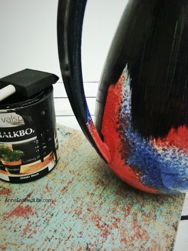 Upcycled Pitcher with Chalkboard Paint. Upcycle old ceramic pitchers, jars, vases and more with chalkboard paint for fun, and versatile decor! This easy step by step tutorial will show you how to make fabulous upcycled art with chalkboard paint very inexpensively.