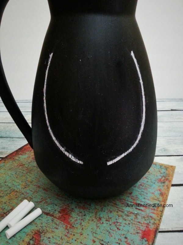 Upcycled Pitcher with Chalkboard Paint. Upcycle old ceramic pitchers, jars, vases and more with chalkboard paint for fun, and versatile decor! This easy step by step tutorial will show you how to make fabulous upcycled art with chalkboard paint very inexpensively.