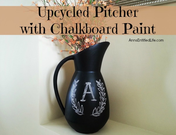 Upcycled Pitcher with Chalkboard Paint. Upcycle old ceramic pitchers, jars, vases and more with chalkboard paint for fun, and versatile decor! This easy step by step tutorial will show you how to make fabulous upcycled art with chalkboard paint very inexpensively.