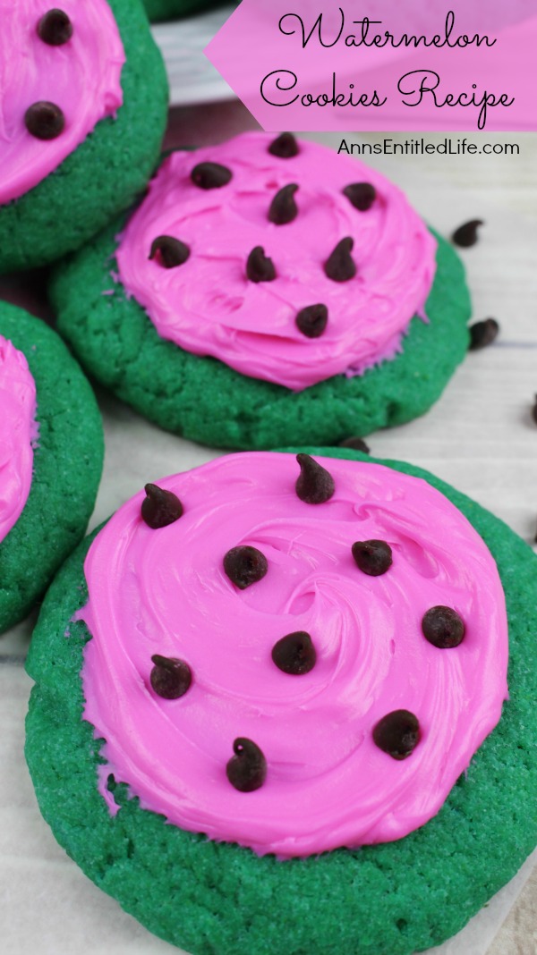 Watermelon Cookies Recipe. These adorable Watermelon cookies are so simple to make! Use a cake mix to make these delicious cookies that taste look and taste like a watermelon. These are a fun time summer cookie that your children, family and friends will love.