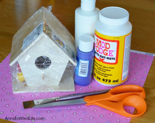 Decoupage Birdhouse. Have a plain birdhouse craft? Would you like to make it into something adorable and unique? Take a plain box birdhouse and make it a real showpiece with this easy decoupage birdhouse craft! Make your own decoupage birdhouse with these easy step by step tutorial directions.