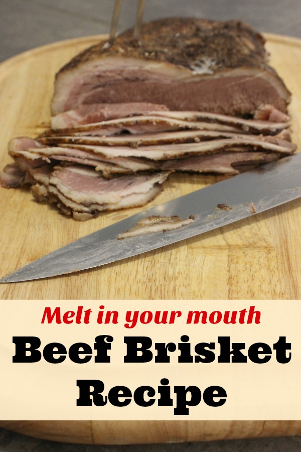 Beef Brisket Recipe. This is our family Beef Brisket Recipe. It is melt in your mouth terrific! We make this a few times a year, usually for gatherings and then we have leftovers. It also freezes very well for meals and sandwiches at a later date.