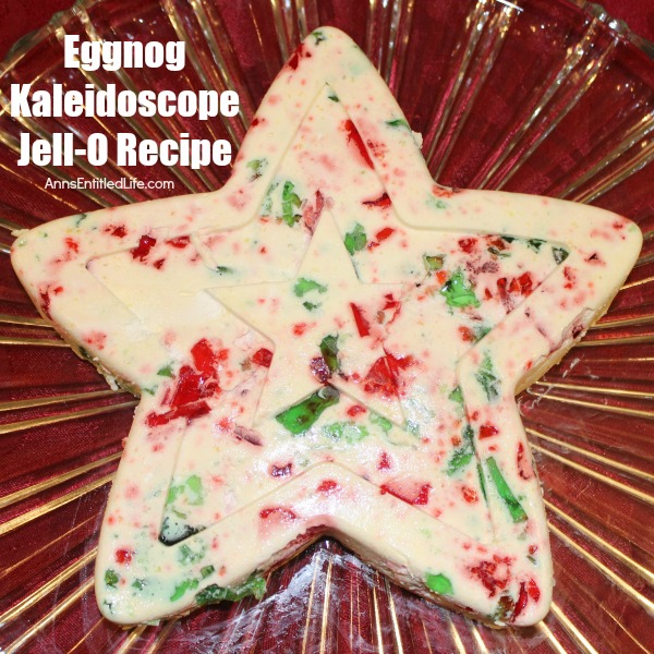 Eggnog Kaleidoscope Jello Recipe. An easy to make, festive Eggnog Kaleidoscope Jello Recipe is perfect for a holiday dinner dessert or side dish. This old-fashioned recipe dates back over 35 years! Your entire family will love it.