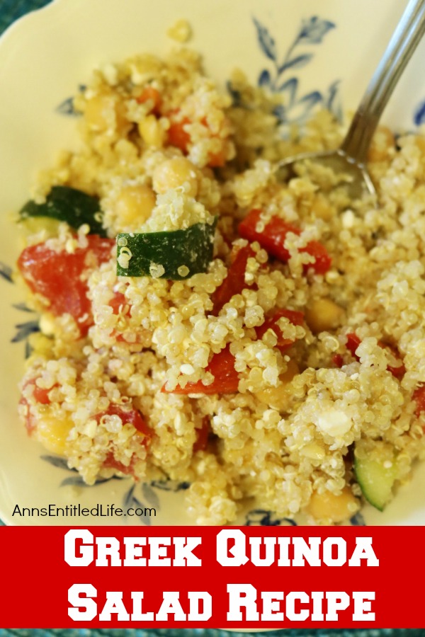 Greek Quinoa Salad Recipe. This easy to make, delicious Greek Quinoa Salad recipe is a wonderful lunch entree or great side dish. If you are looking for tasty quinoa recipe, try this Greek Quinoa Salad today!