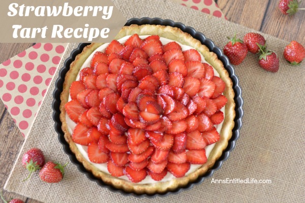 Strawberry Tart Recipe. A visually stunning presentation, this strawberry tart is actually simple to make. Make this strawberry tart for dessert, to take to a party, serve with tea or for anytime really. Your friends and family will be impressed. Only you will know how truly easy this strawberry tart recipe is to prepare!