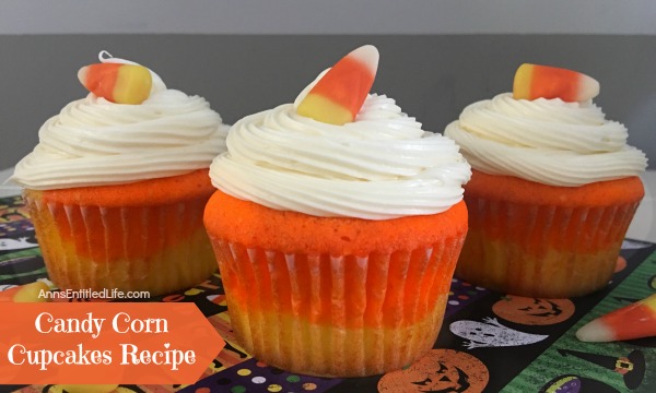 Candy Corn Cupcakes Recipe. A fall favorite, these delicious, easy to make sweet cupcake treats are perfect for snack-time, lunch-time, anytime! Get into the spirit of Autumn with these adorable Candy Corn Cupcakes.