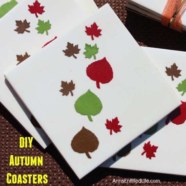 Easy DIY Autumn Coasters. These DIY Autumn coasters are simple to make. Instead of resin, they use a spray to form a heat resistant coating (to 500 degrees!) which seals and protects. Add a touch of fall decor to your living area with these easy to make autumn coasters.