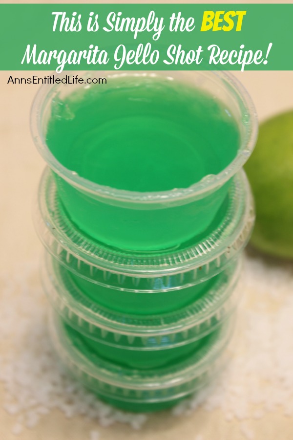 a stack of margarita jello shots in souffle cups