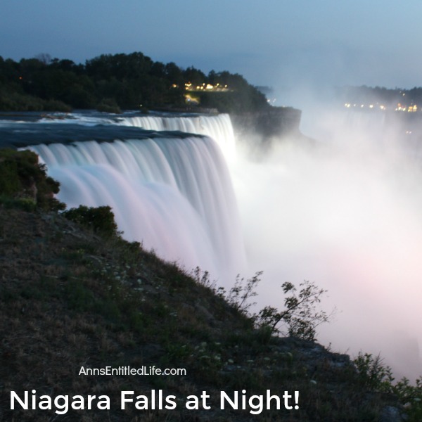 Niagara Falls at Night! Every evening the Falls are lit with color. It is truly a beautiful sight. This post has many photographs of Niagara Falls, NY in the evening. These are summer night photos.