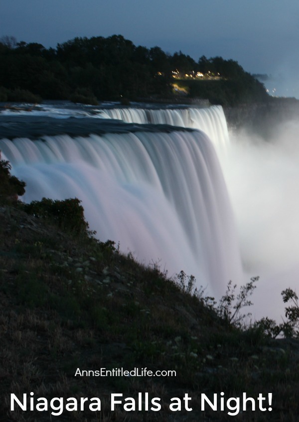 Niagara Falls at Night! Every evening the Falls are lit with color. It is truly a beautiful sight. This post has many photographs of Niagara Falls, NY in the evening. These are summer night photos.