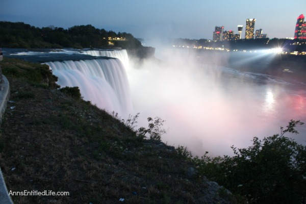 Niagara Falls at Night! Every evening the Falls are lit with color. It is truly a beautiful sight. This post has many photographs of Niagara Falls, NY in the evening. These are summer night photos.