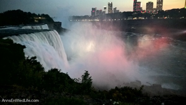 Niagara Falls at Night! Every evening the Falls are lit with color. It is truly a beautiful sight. This post has many photographs of Niagara Falls, NY in the evening. These are summer night photos.