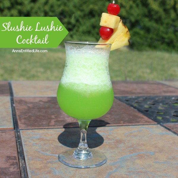 Slushie Lushie Cocktail Recipe. A fun party drink that really packs a punch! This tasty-sweet slushie lushie can really sneak up on you, so keep that in mind when you drink.