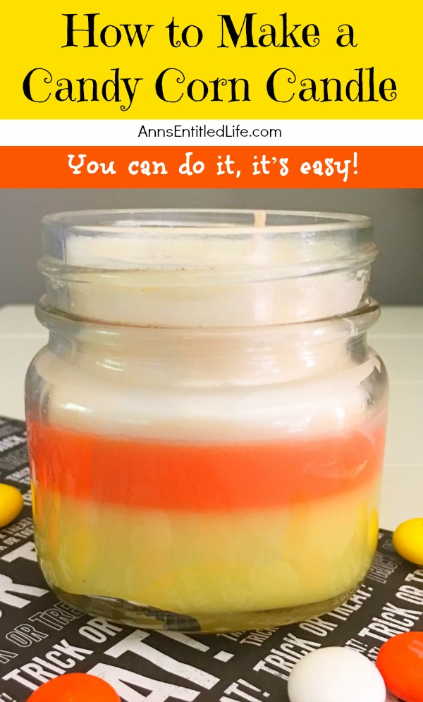 How to Make a Candy Corn Candle. Make your own homemade candy corn candles. This candle making craft is easier than you think. You can make these in no time flat using this step by step how to make a candy corn candle tutorial. These homemade candy corn candles will make your home smell fabulous. Make a few and give them as gifts!