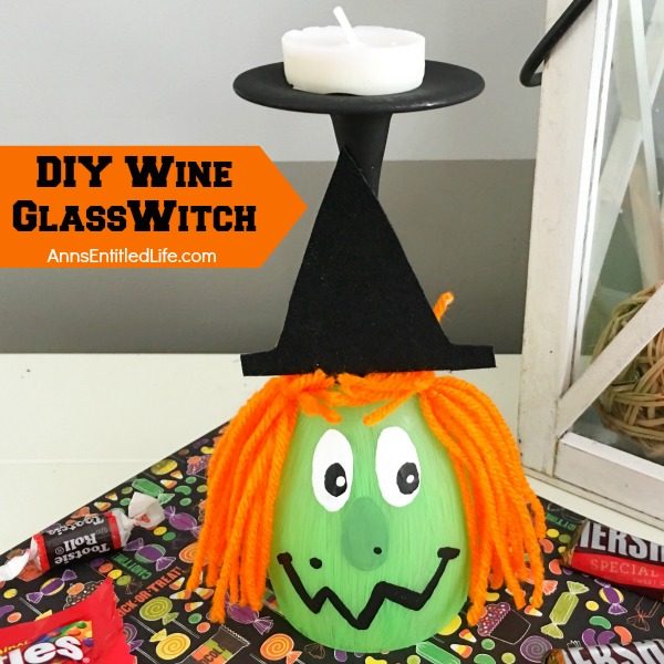 DIY Wine Glass Witch. Make your own adorable Wine Glass Witch. This easy step by step tutorial will show you how to easily make a wine glass witch which is perfect for a centerpiece, mantel decor or table decorations this Halloween! If you are looking for a cute Halloween craft project, this is it!