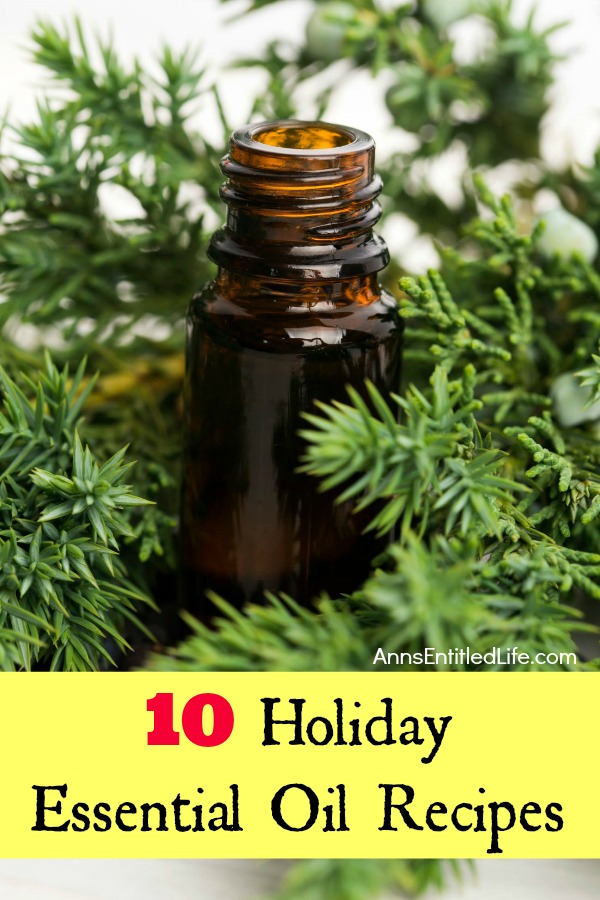 10 Holiday Essential Oil Recipes. DIY holiday home and personal use essential oil scent recipes, as well as food essential oil recipes and decor essential oil recipes. There is something for everyone on this great list of 10 Holiday Essential Oil Recipes.