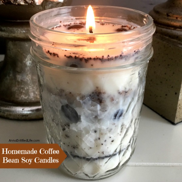 Homemade Coffee Bean Soy Candle. The wonderful scent of fresh coffee - in a candle! Easily and inexpensively make your own Homemade Coffee Bean Soy Candle with this step by step tutorial. Make a coffee bean candle for yourself or a few to give as gifts. This lovely coffee bean soy candle uses real coffee and no-build-up soy wax for a truly unique and fabulous soy candle.