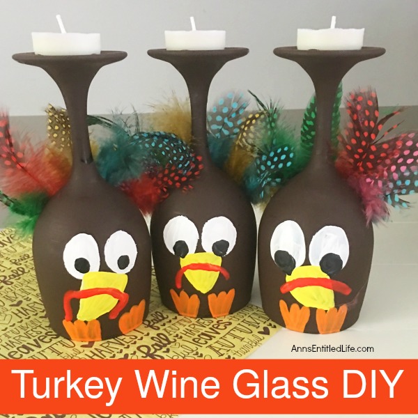 Turkey Wine Glass DIY. Make your own adorable Turkey Wine Glass. This easy step by step tutorial will show you how to easily make a wine glass turkey which is perfect for a centerpiece, mantel decor or table decorations this Thanksgiving! If you are looking for an adorable Thanksgiving craft project, this is it!