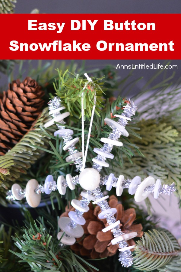 Easy DIY Button Snowflake Ornament. This Easy DIY Button Snowflake Ornament craft is one nearly anyone can make. This is a simple Christmas tree ornament that can be made in under 15 minutes to add to your handmade ornament collection.