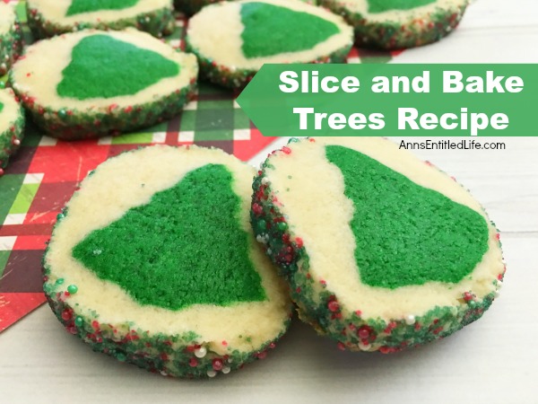 Slice and Bake Trees Recipe. Make your own slice and bake Christmas cookies with this easy to put together slice and bake trees recipe! Make in just a few minutes, refrigerate overnight, and bake the next day. A tasty cookie recipe that yields beautiful results!
