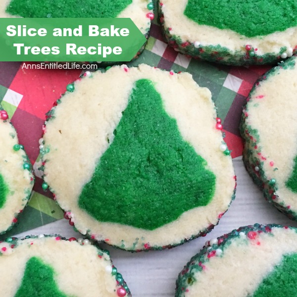 Slice and Bake Trees Recipe. Make your own slice and bake Christmas cookies with this easy to put together slice and bake trees recipe! Make in just a few minutes, refrigerate overnight, and bake the next day. A tasty cookie recipe that yields beautiful results!